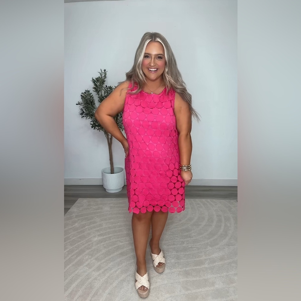 Flirty Sleeveless Mini Dress in Hot Pink